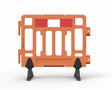 Plastic Fence Barrier with Rubber Foot 1100 x 1000mm-Hi-vis Orange