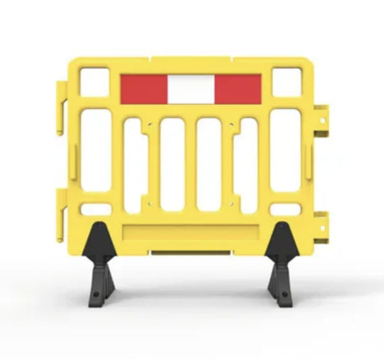 Plastic Fence Barrier with Rubber Foot 1100 x 1000mm-Hi-vis Yellow