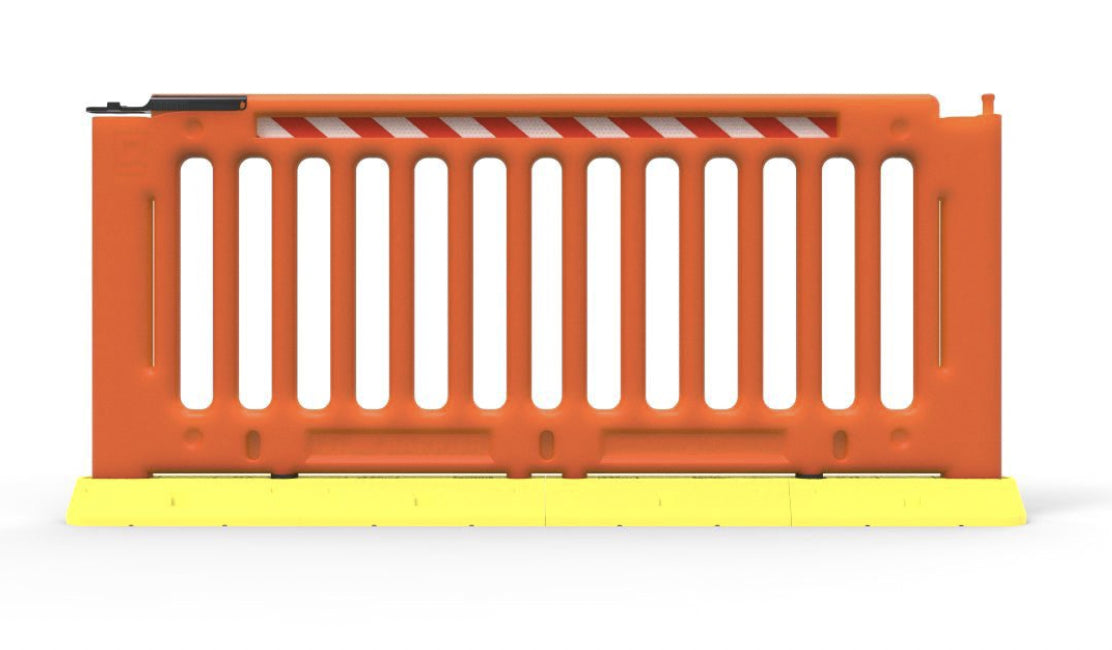 Menni-Q Pedestrian Fence Panel 2130mm Long-Polyethylene Hi-Vis Orange