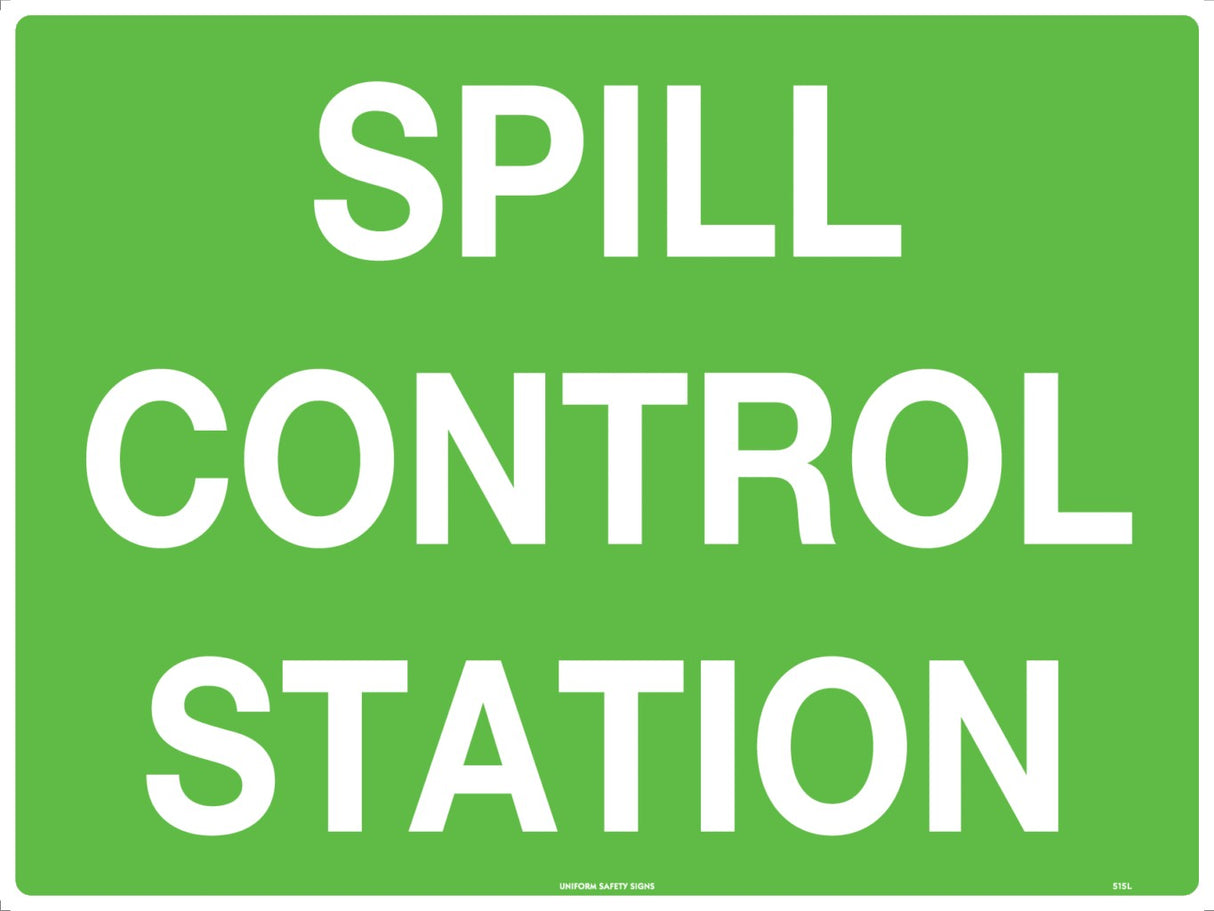 Emergency Information Sign - Spill Control Station  Metal