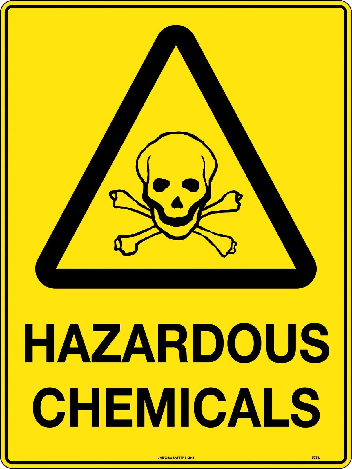 Caution Sign - Hazardous Chemicals  Poly