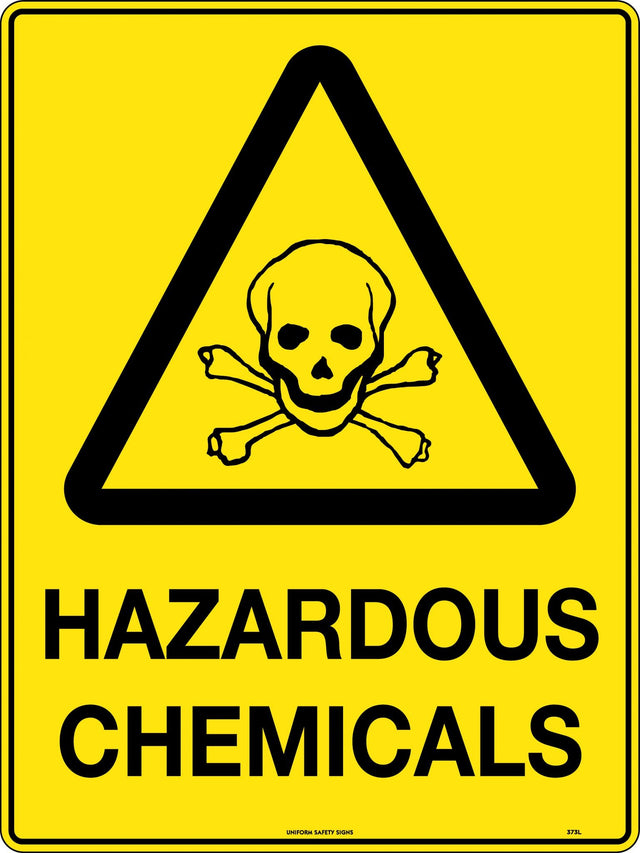 Caution Sign - Hazardous Chemicals  Poly