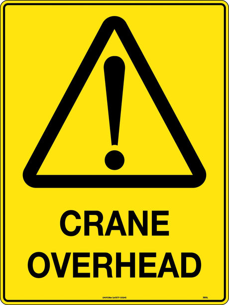 Caution Sign - Crane Overhead Poly