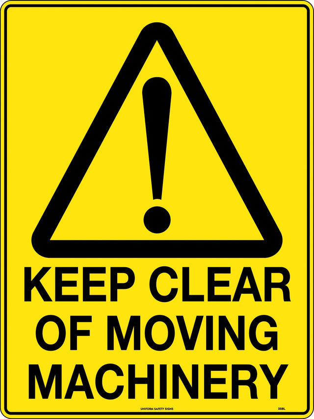 Caution Sign - Keep Clear of Moving Machinery  Poly