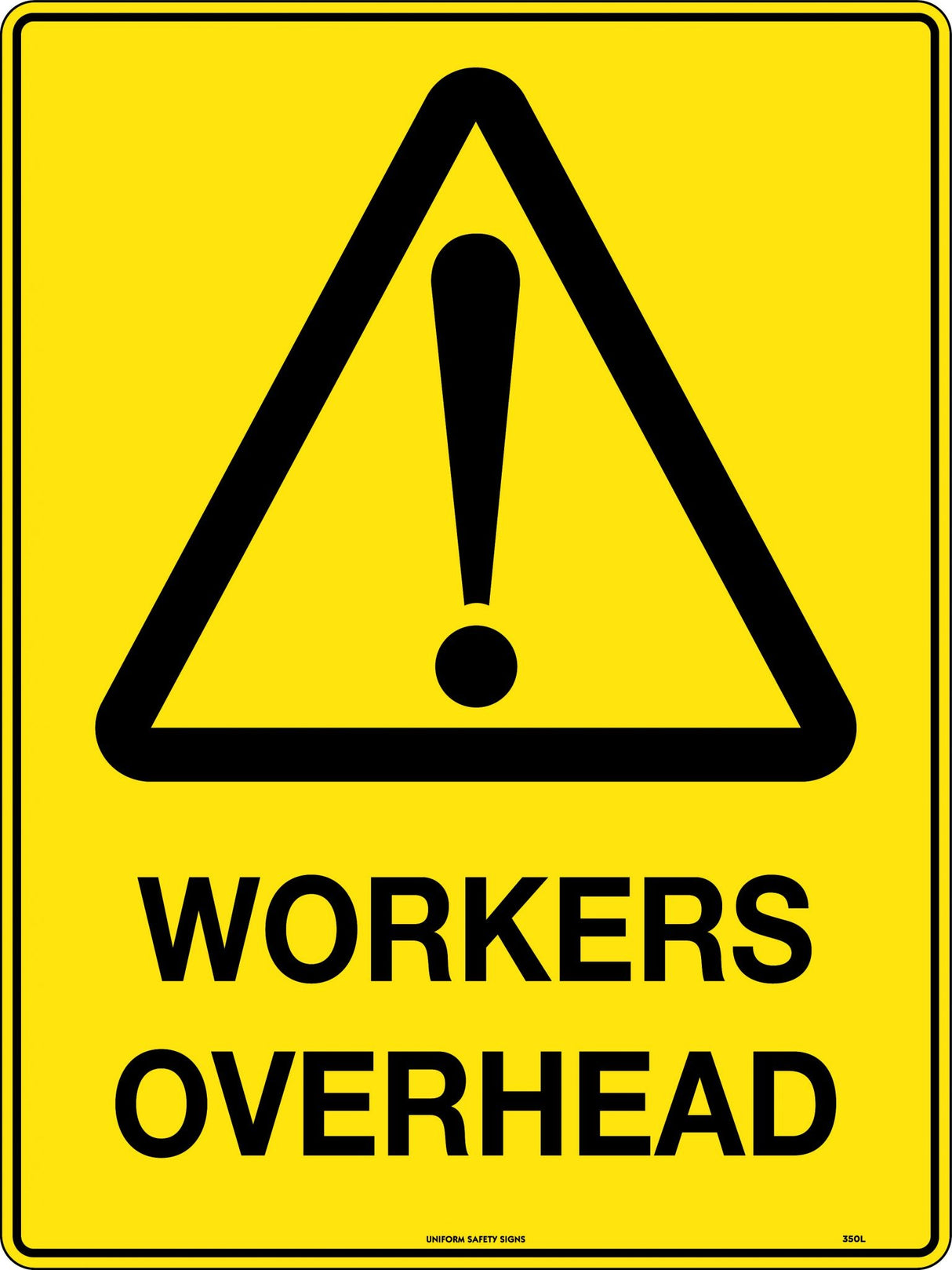 Caution Sign - Workers Overhead Metal