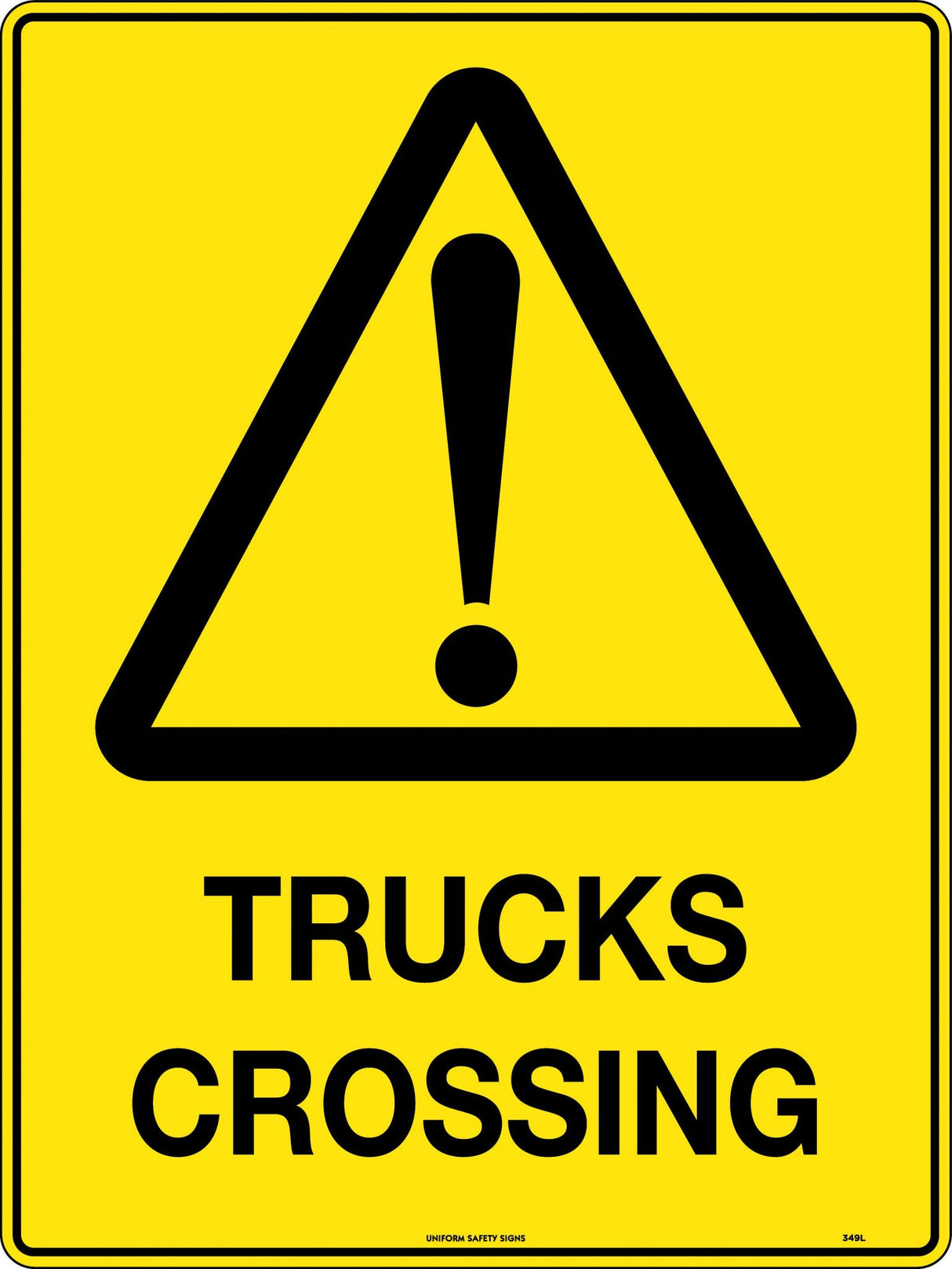 Caution Sign - Trucks Crossing Metal