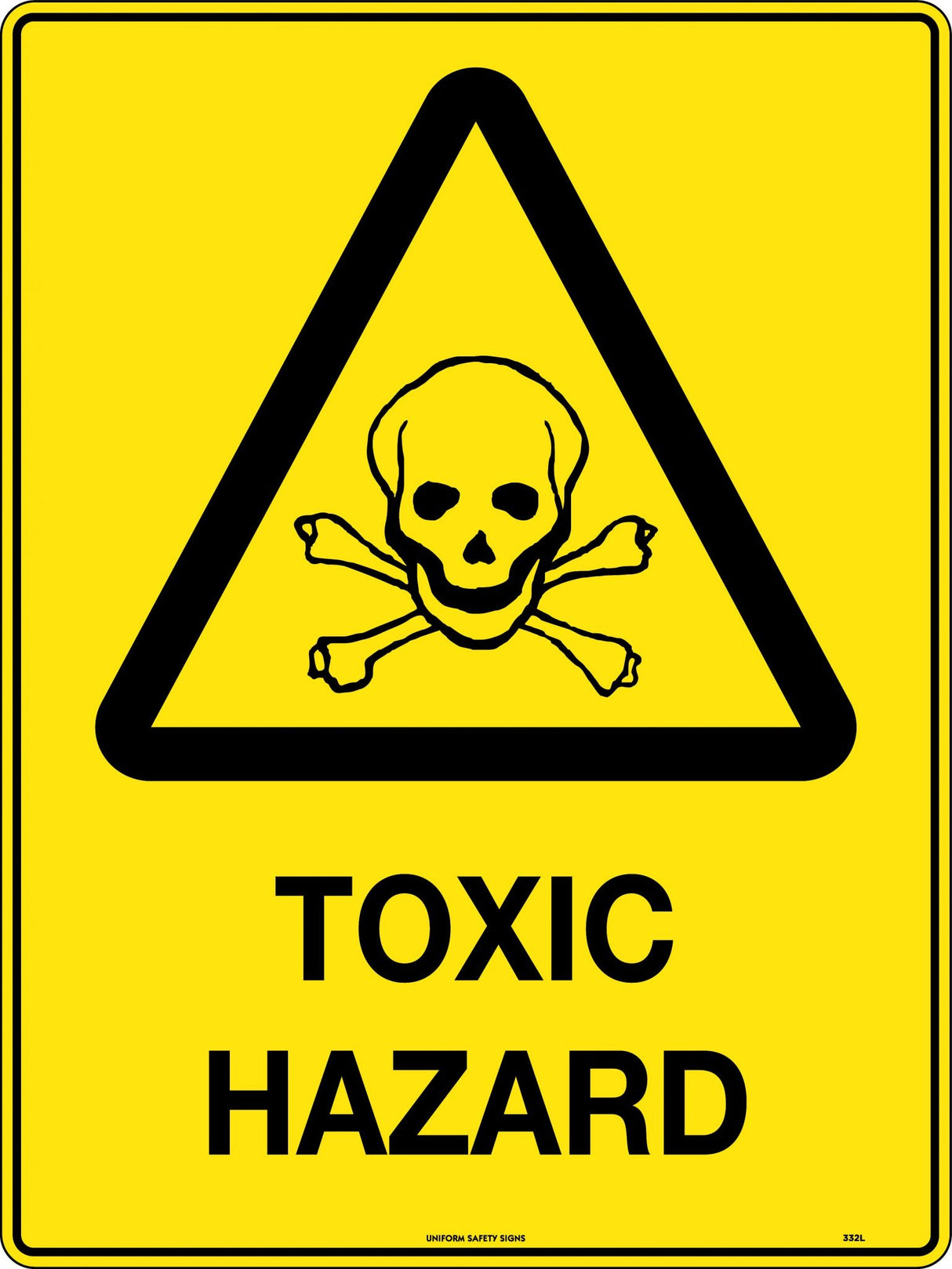 Caution Sign - Toxic Hazard Poly