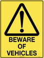 Caution Sign - Beware of Vehicles  Poly