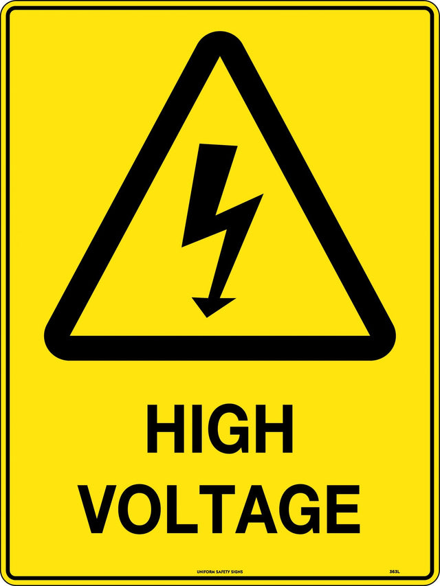 Caution Sign - High Voltage  Poly