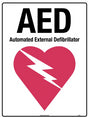 First Aid Sign - Black,Red/White AED With Symbol  Poly