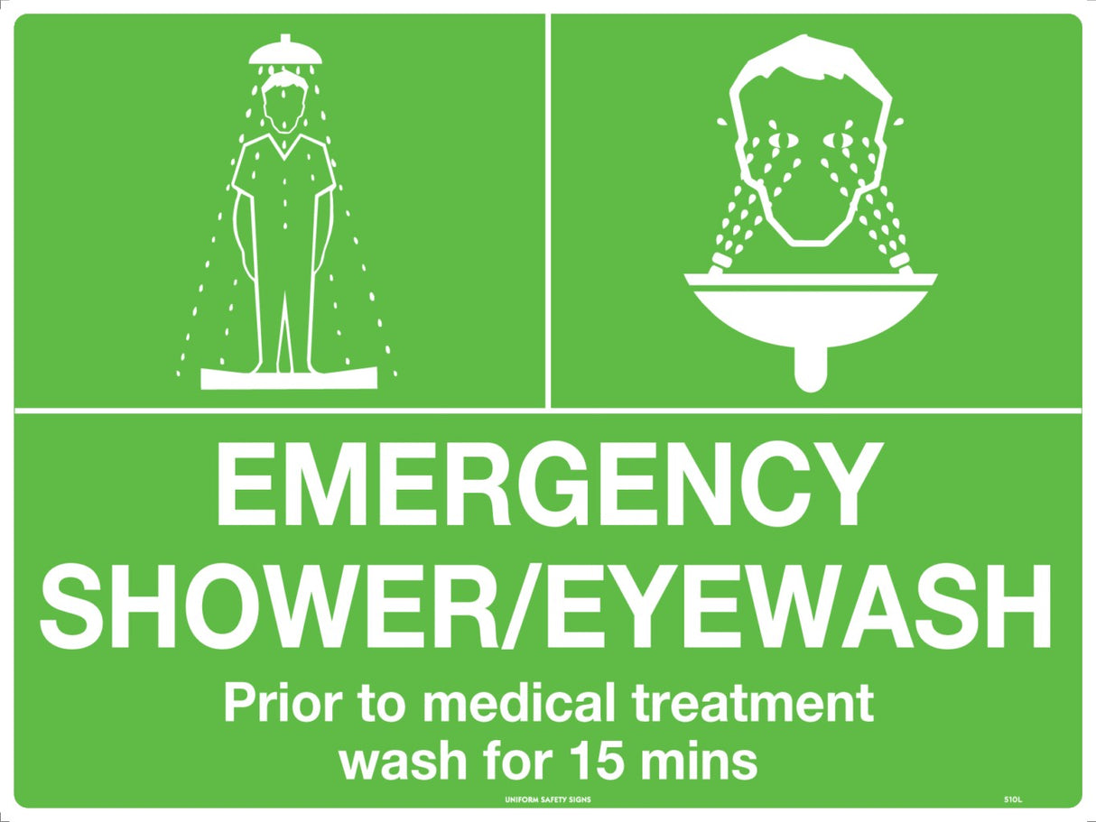 Emergency Information Sign - Emergency Shower/Eyewash  Poly