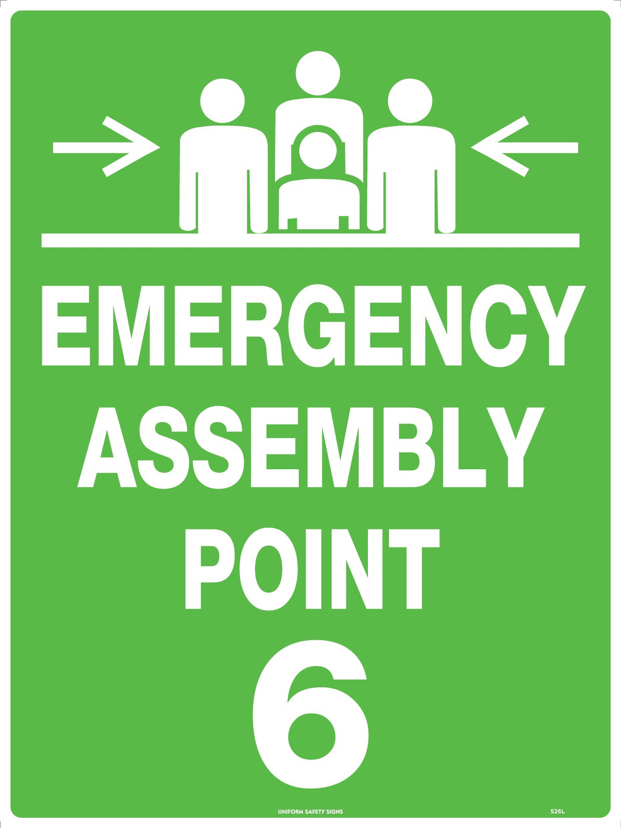 Emergency Information Sign - Emergency Assembly Point 6  Poly