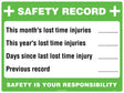 First Aid Sign - Safety Record Board  Metal