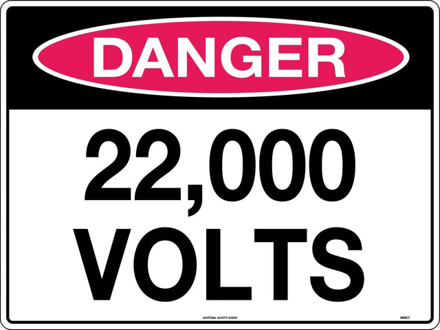 Danger Sign - 22,000 Volts  Poly