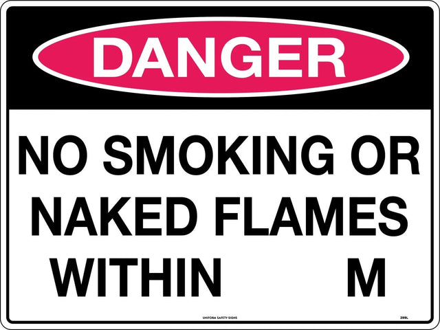 Danger Sign - No Smoking Or Naked Flames Within...  Poly