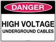 Danger Sign - High Voltage Underground Cables Poly