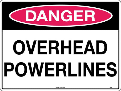 Danger Sign - Overhead Powerlines  Poly