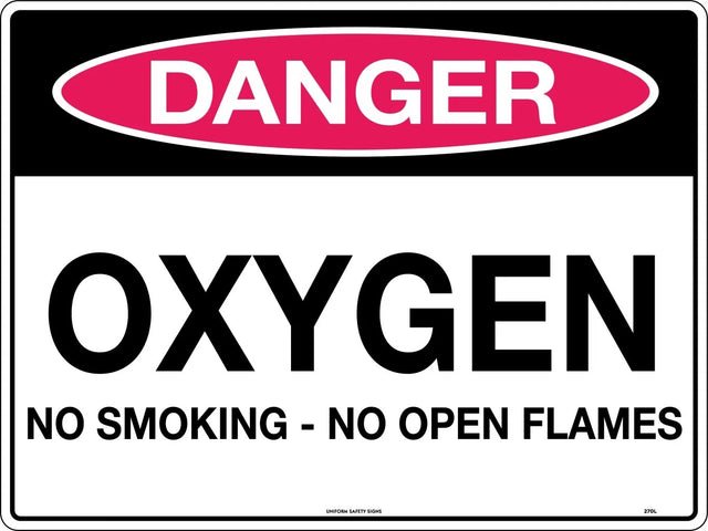 Danger Sign - Oxygen No Smoking No Open Flames  Poly