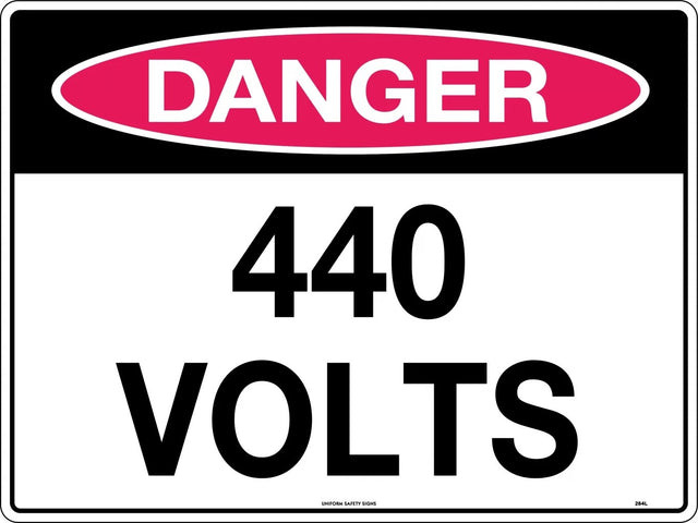 Danger Sign - 440 Volts  Poly