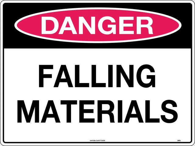 Danger Sign -  Falling Materials  Poly