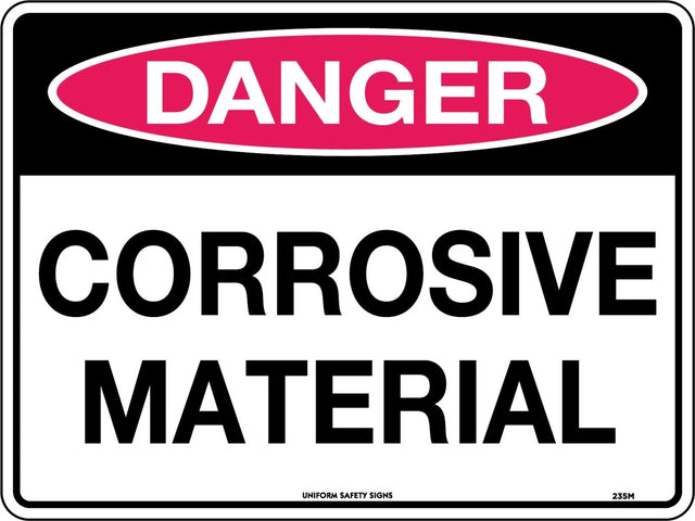 Danger Sign -  Corrosive Material  Poly