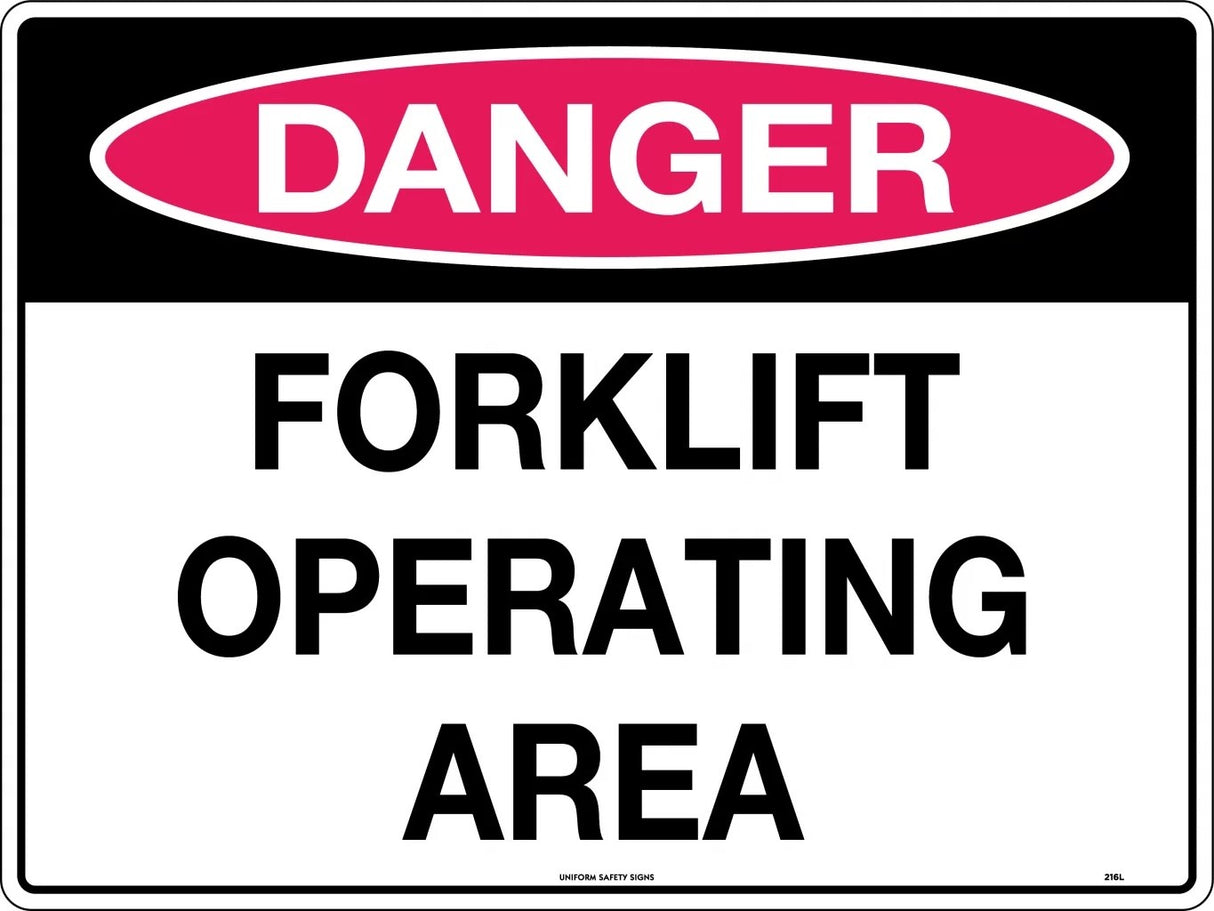 Danger Sign -  Forklift Operating Area   Poly