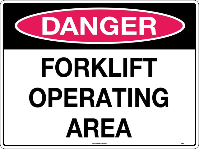 Danger Sign -  Forklift Operating Area   Poly