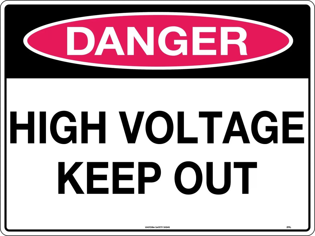 Danger Sign -  High Voltage Keep Out  Poly