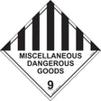 Hazchem Sign – Miscellaneous Dangerous Goods 9  Poly