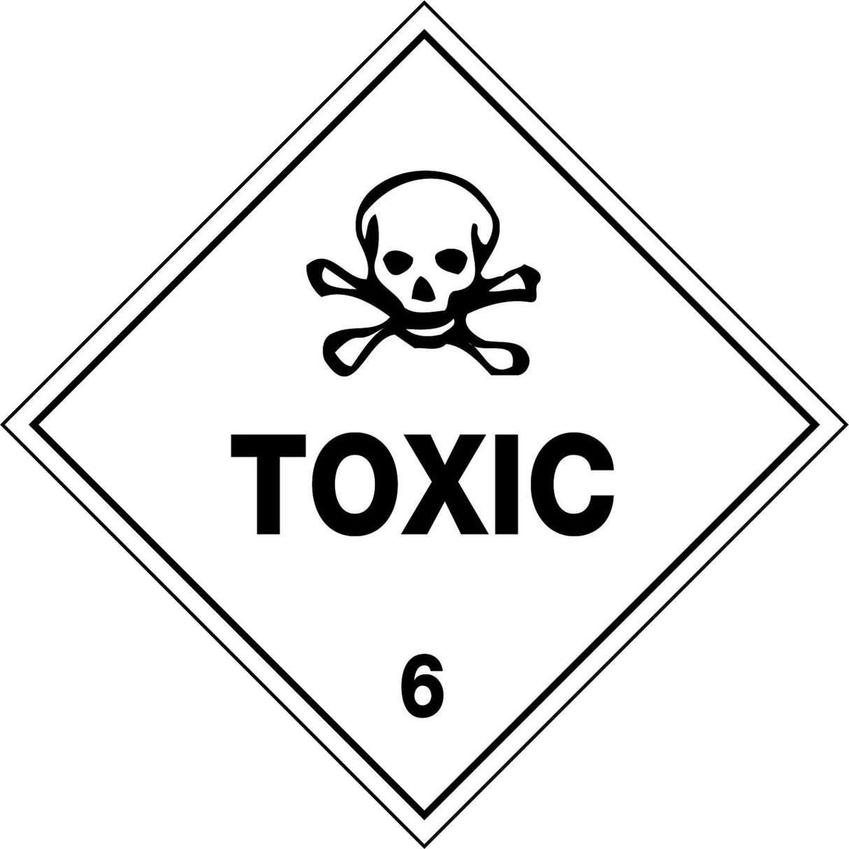 Hazchem Sign – Toxic 6   Poly