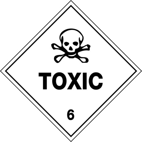 Hazchem Sign – Toxic 6   Poly