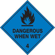 Hazchem Sign – Dangerous When Wet 4   Poly