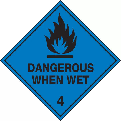 Hazchem Sign – Dangerous When Wet 4   Poly