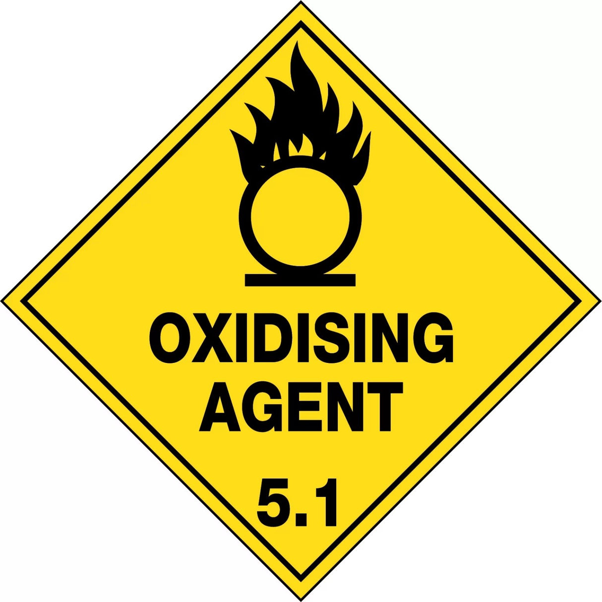 Hazchem Sign – Oxidising Agent 5.1   Poly