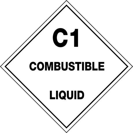 Hazchem Sign – C1 Combustible Liquid   Poly