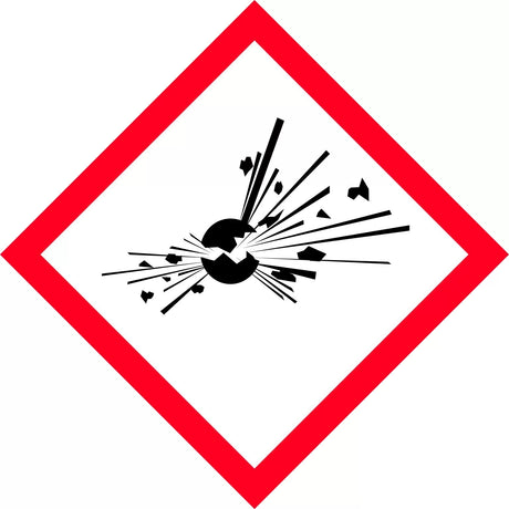 GHS Hazchem Labels – Exploding Bomb Picto   Poly