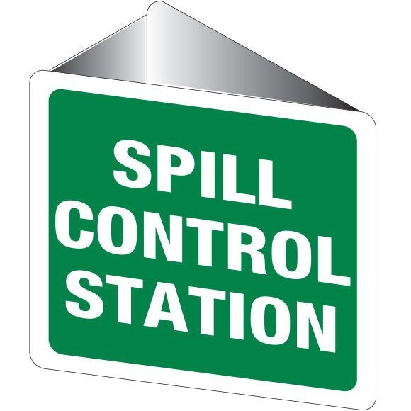 Emergency Information Sign - Spill Control Station 3D Wall Sign  Poly