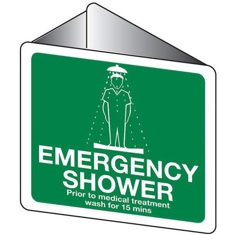 Emergency Information Sign - Emergency Shower  3D Wall Sign Poly