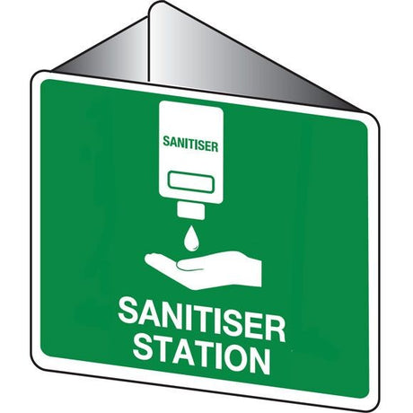 First Aid Sign - Sanitiser Station 3D Wall Sign 225x225mm Poly