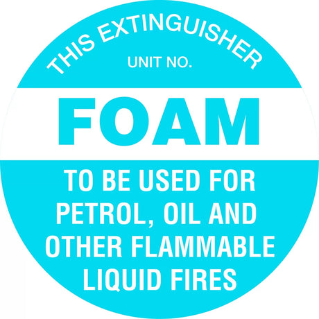 Fire Sign - Fire Extinguisher Marker – Foam Blue  3D Wall Sign 225x225mm Poly