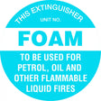 Fire Sign - Fire Extinguisher Marker – Foam Blue 200mm Disc  Poly