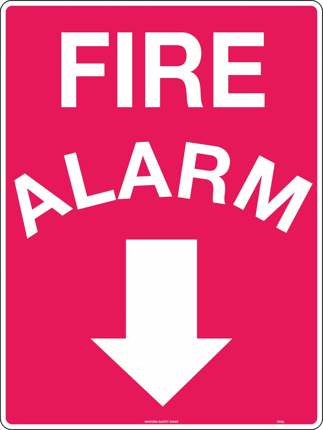 Fire Sign - Fire Alarm Arrow Down  Poly