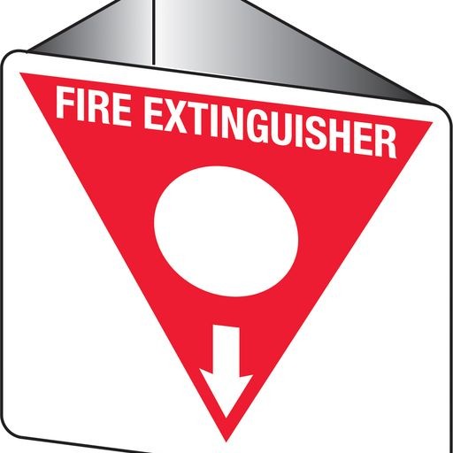 Fire Sign - Fire Extinguisher Marker – Powder AB(E) White 3D Wall Sign 225x225mm Poly