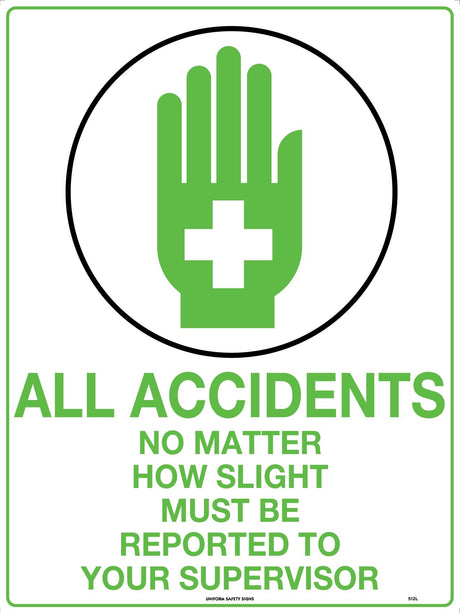 First Aid Sign - All Accidents No Matter How Slight  Poly