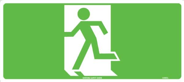 Exit/Entry Sign - Running Man Picto Facing Left  Poly