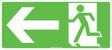 Exit/Entry Sign - Left Arrow, Running Man Picto Facing Left 450x200mm Metal