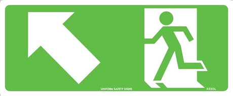 Exit/Entry Sign - Running Man With Arrow Up/Left  Poly