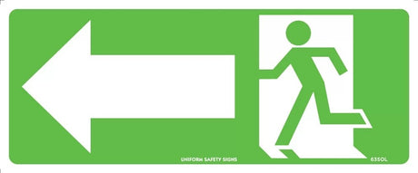 Exit/Entry Sign - Running Man Picto With Arrow Left  Poly