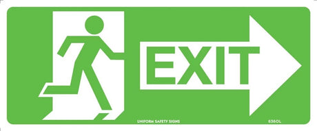 Exit/Entry Sign - Running Man With Exit And Right Arrow  Poly