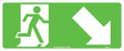 Exit/Entry Sign - Running Man With Arrow Down/Right  Poly